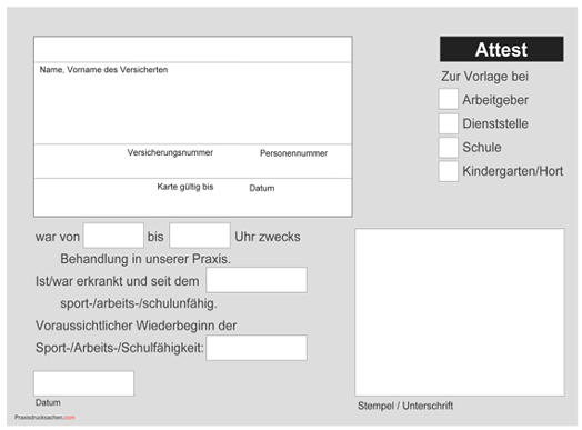 Ärztliches attest gültigkeit