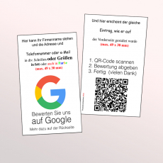 1.000 Bewertungskarten (Google) mit Ihrem Namen/Firmennamen