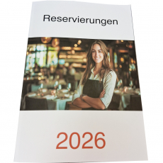 Reservierungsbuch 2026 GastroTimer mit 365 Seiten als Buchbindung