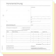 Honorarrechnung  21 x 21 cm, 3-fach selbstdurchschreibend