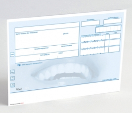 Rezeptvordrucke PKV, blau, Schattendruck Zähne, OHNE Praxiseindruck (500er-Pack)