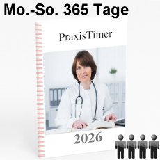 PraxisTimer 365 Seiten für 2026 (für max. 4 Ärzte/Behandler)