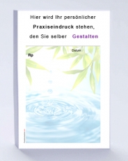 Rezeptblock DIN A6, Wellness Wasser, 65 Blatt mit Praxiseindruck