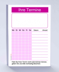 Terminzettel, DIN A7 pink, Mo-Sa 10er Pack)