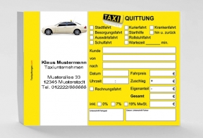 Taxiquittung (mit Ihrem Firmeneindruck)