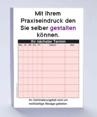 1.000 Terminzettel, DIN A7 rosa, mit Praxiseindruck