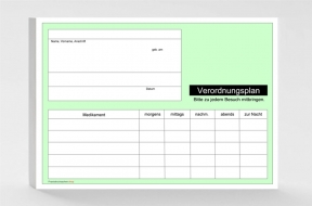 Verordnungen DIN A6, grün ohne Praxiseindruck (1 Block = 65 Blatt)