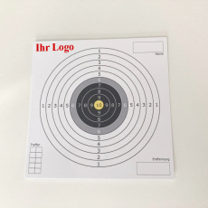 1.000 Zielscheiben 14x14 cm für Luftgewehr mit Logo