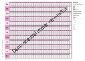 Zykluskalender DIN A4, rosa