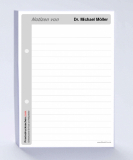 Notizblock A5 (148 x 210 mm) liniert, mit Namenseindruck