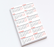 Aufdruck Kalender 2026 auf kleine Terminzettel, DIN A7 (Upgrade)
