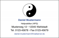 250 Visitenkarten mit Logo Yin Yang (mit Ihrer Gestaltung)