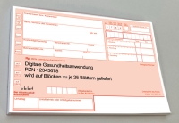 Kassenrezepte Muster 16, auf 100 Blöcken je 25 Blatt, individuell bedruckt