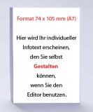 1.000 Infozettel, DIN A7 weiss einseitig mit Ihrem Text bedruckt (eigene Gestaltung)