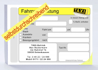 Taxiquittungen, selbstdurchschreibend, MIT FIRMENEINDRUCK