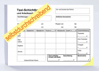Taxi-Schichtberichte, Block mit 2x33 Blatt SD